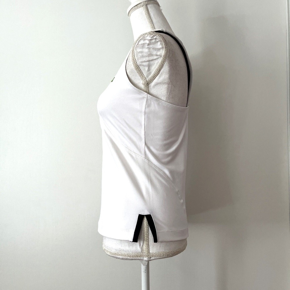 Adidas White Black Green Trim Tank Top M Mesh Racerback Athletic Gym Shirt - Picture 5 of 8